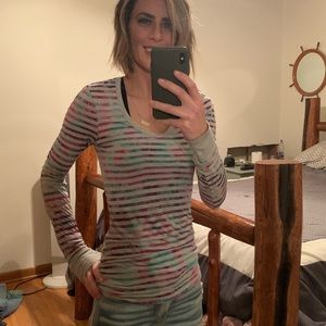 women’s BKE long sleeve striped top